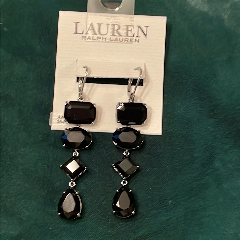Lauren Ralph Lauren pierced, dangling glass earrings. NWT.
